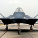 This head-on view of the YF-23 displays the stealthy design features of the radical air superiority fighter